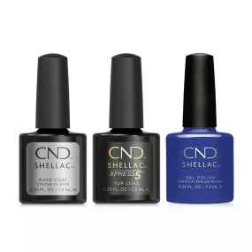 CND - Shellac Xpress5 Combo - Base, Top & Blue Eyeshadow (0.25 oz)