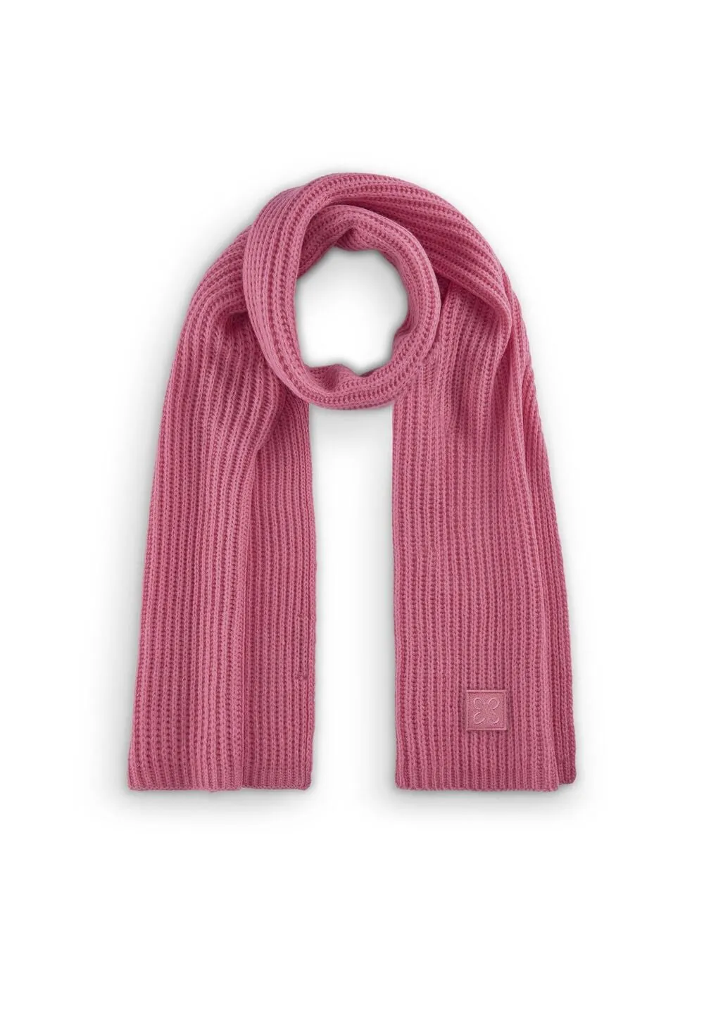 Codello Ribbed Knit Soft Wool Blend Scarf Pink