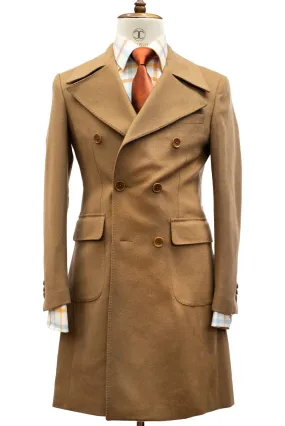 CONNAISSEUR PARIS - Desert Dust Cashmere Wool Slim Fit Overcoat