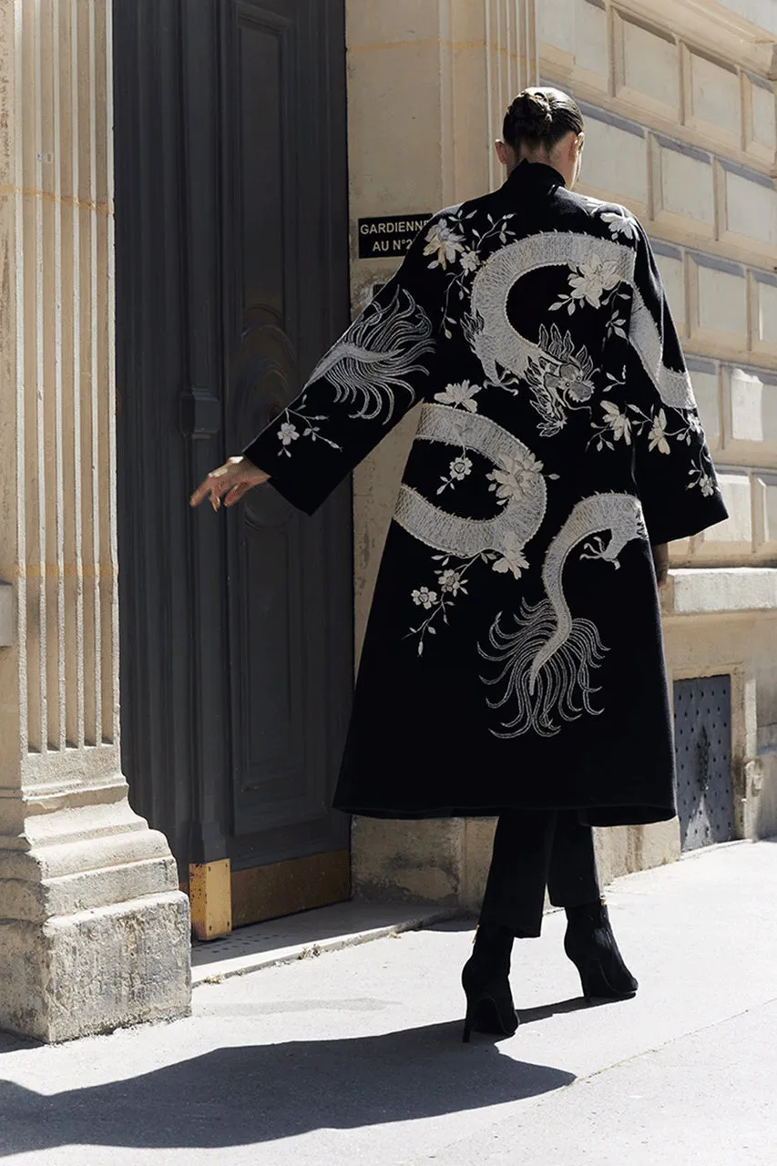 Couture Felt Embroidered Dragon Coat