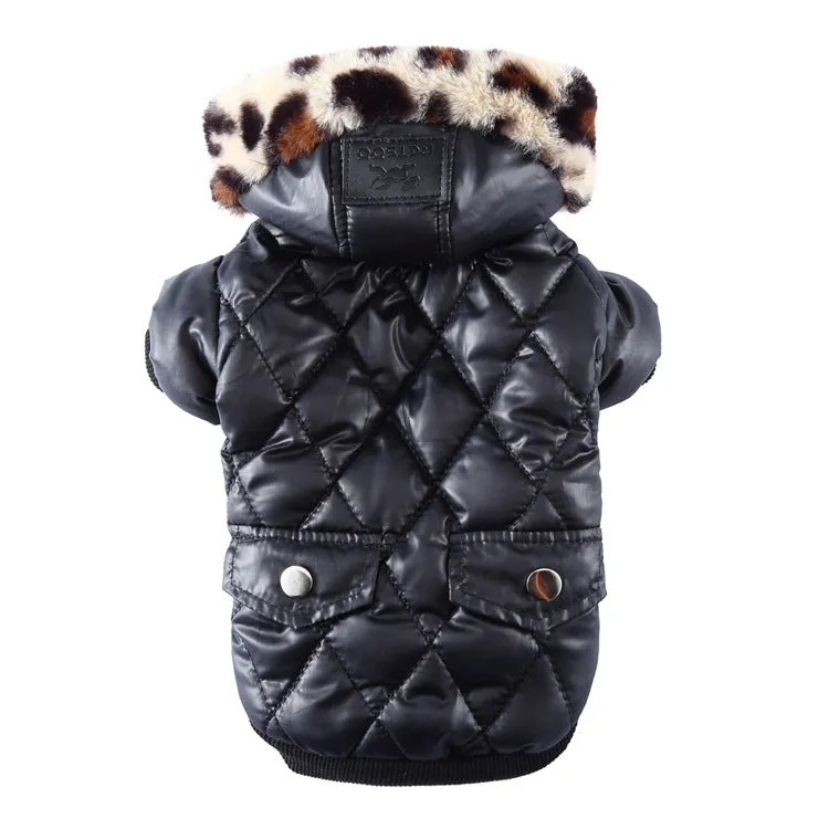 Cross-border pet dog clothes autumn and winter fur collar coat pet supplies