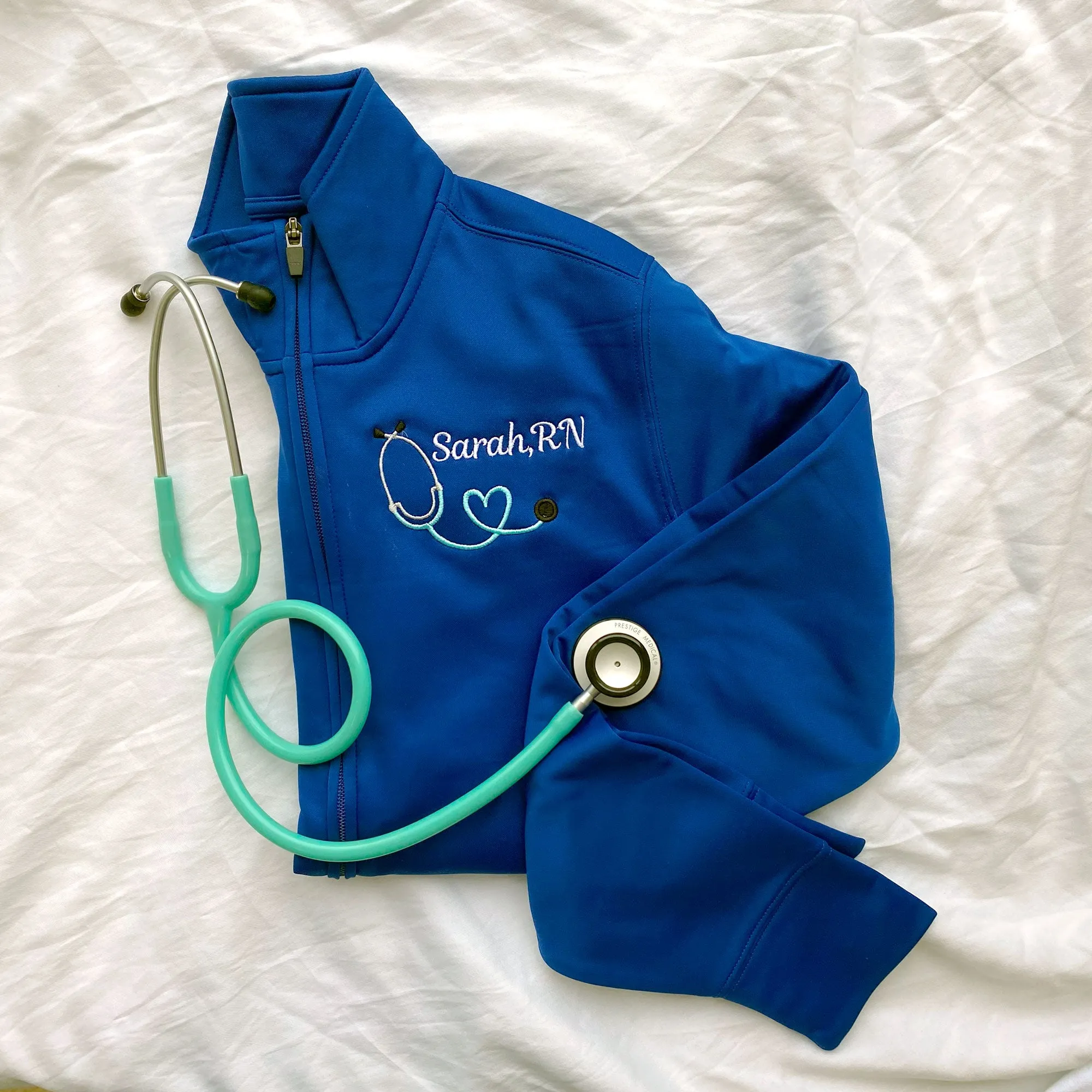 Custom Mini Heart Stethoscope Nurse Polyester Full Zip