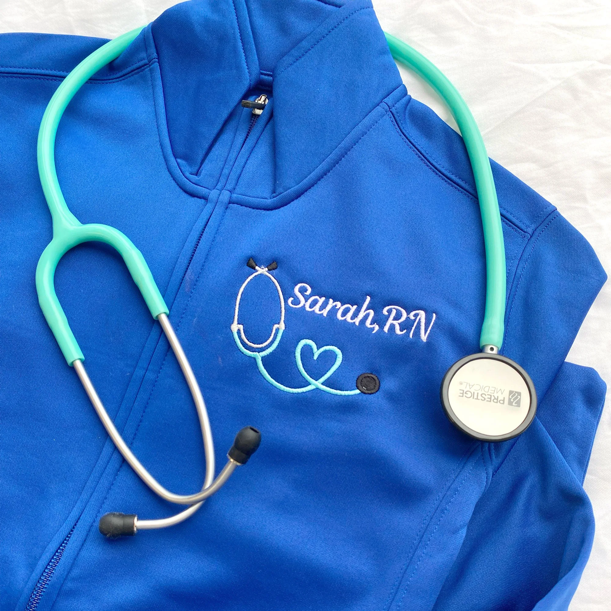 Custom Mini Heart Stethoscope Nurse Polyester Full Zip