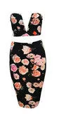 CUTE V TWO PIECE FLOWER DRESS