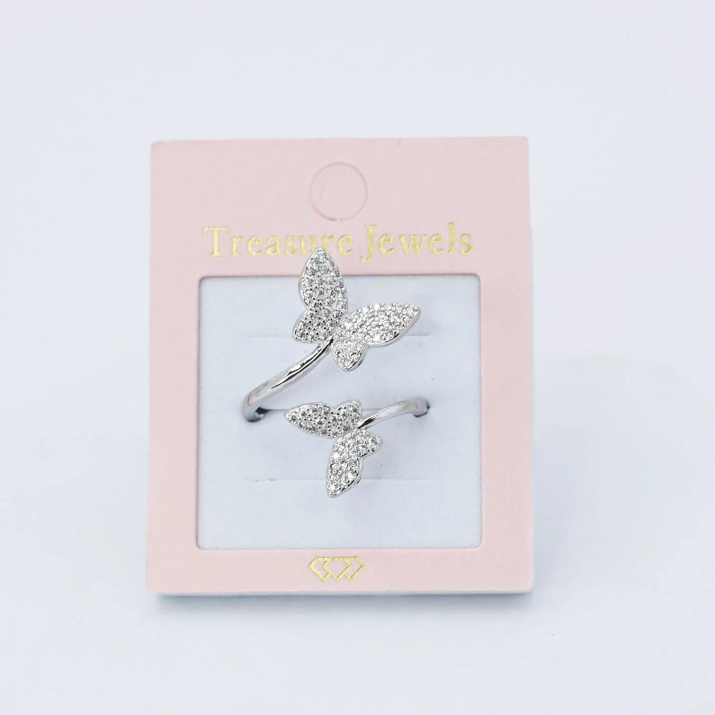 Dainty Twisted Butterfly Silver Ring F18