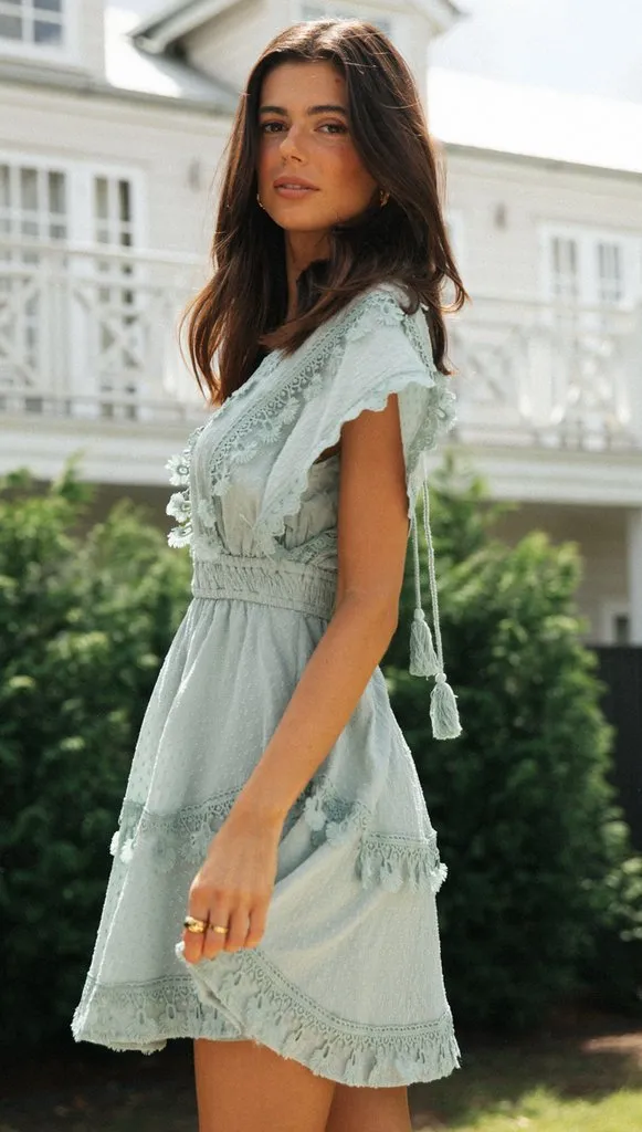 Dance On Air Ruffle Tiered Maxi Dress - Sage - FINAL SALE