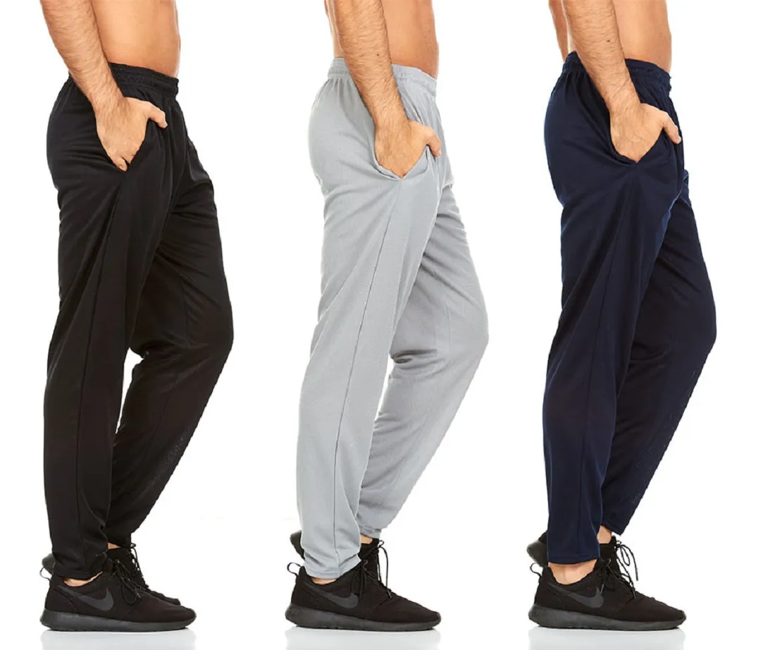 DARESAY Active Pants for Men- Quick-Dry Joggers with Two Side Pockets, Athletic, Casual, Active Clothes for Men, 3-Pack.