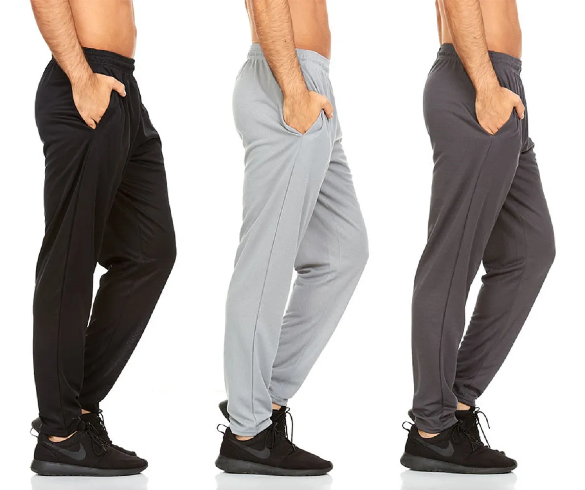 DARESAY Active Pants for Men- Quick-Dry Joggers with Two Side Pockets, Athletic, Casual, Active Clothes for Men, 3-Pack.