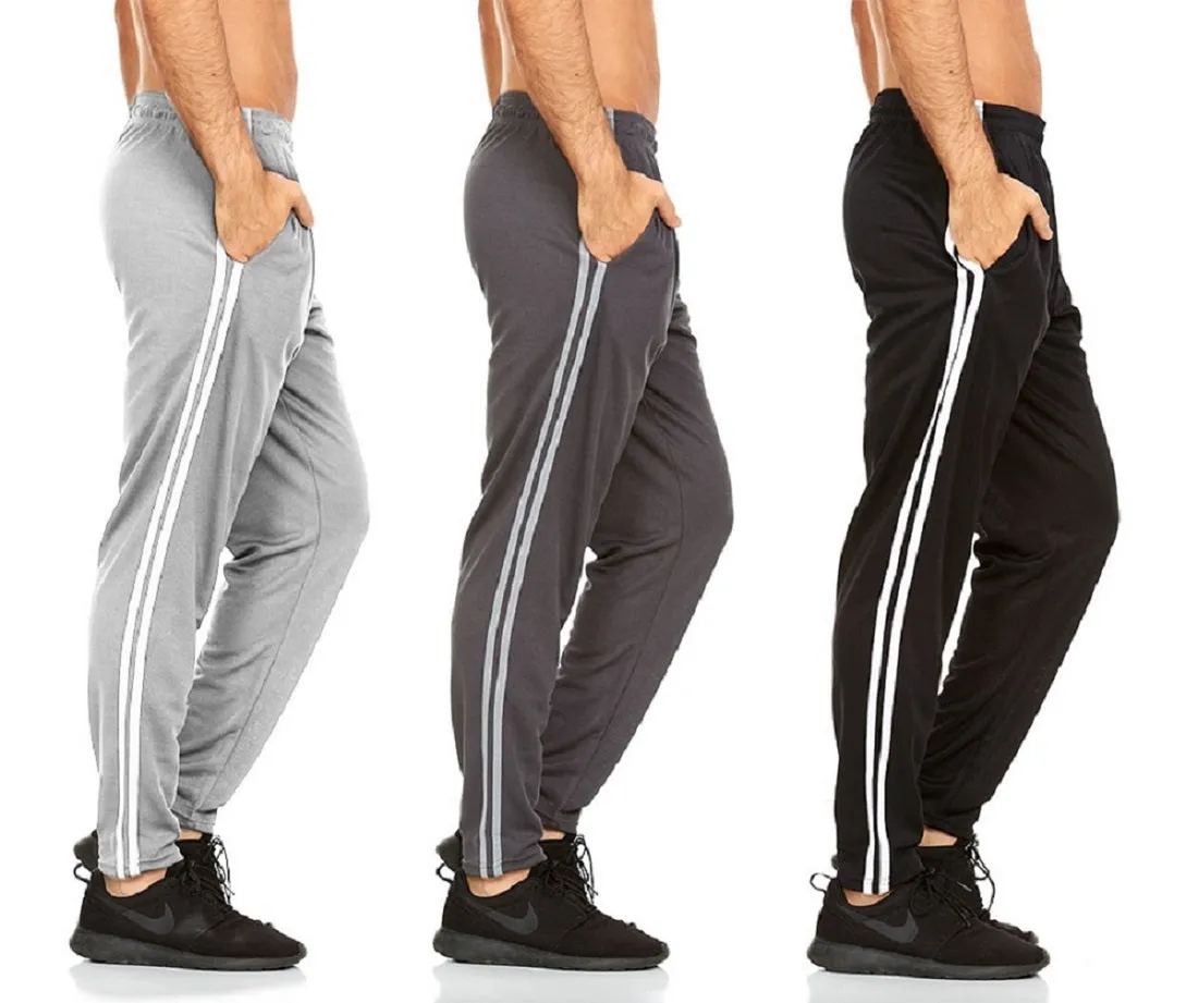 DARESAY Active Pants for Men- Quick-Dry Joggers with Two Side Pockets, Athletic, Casual, Active Clothes for Men, 3-Pack.