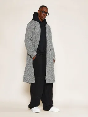 Double-Breasted Wool Blend Overcoat