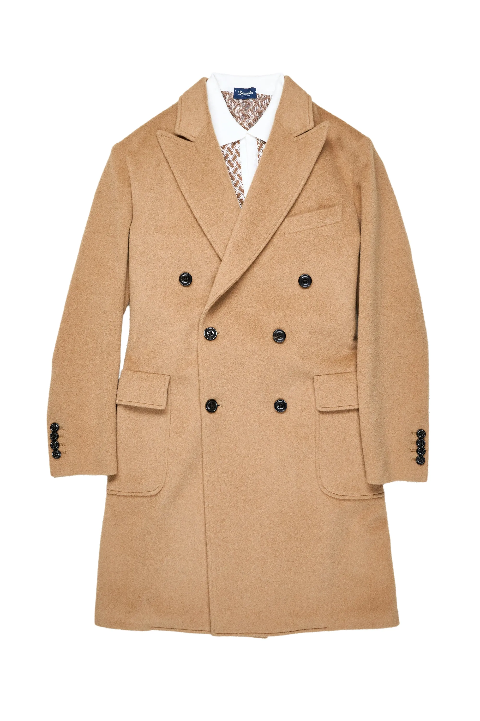 Drumohr Sabbia Double Breasted Camel Overcoat