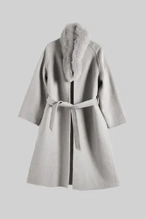 Elegant Long Overcoat - Light Gray