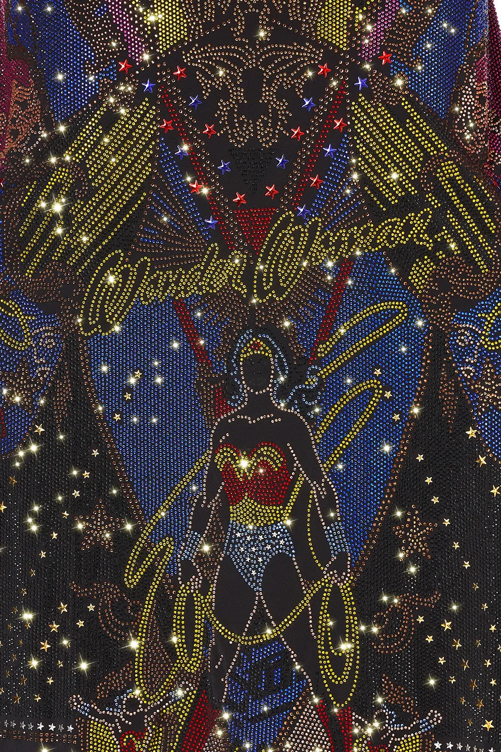 EMBELLISHED LONG BIAS SLIP WONDER WOMAN