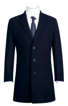 ENGLISH LAUNDRY Wool Blend Breasted Navy Top Coat EL53-01-410