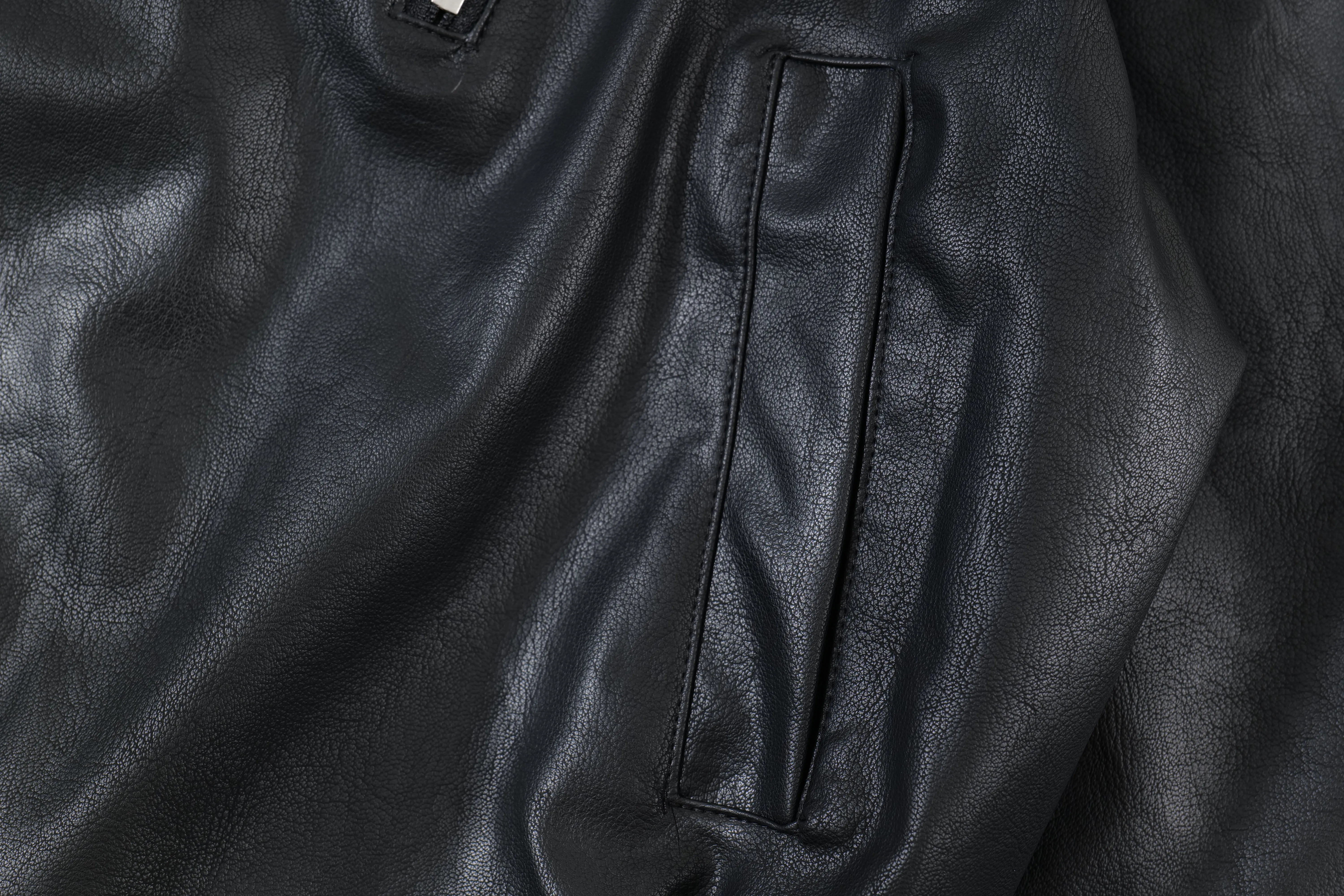 Fang | Faux Leather Bomber Jacket