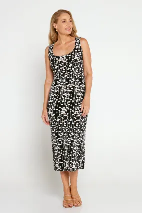 Findon Midi Slip Dress - Pebble Print