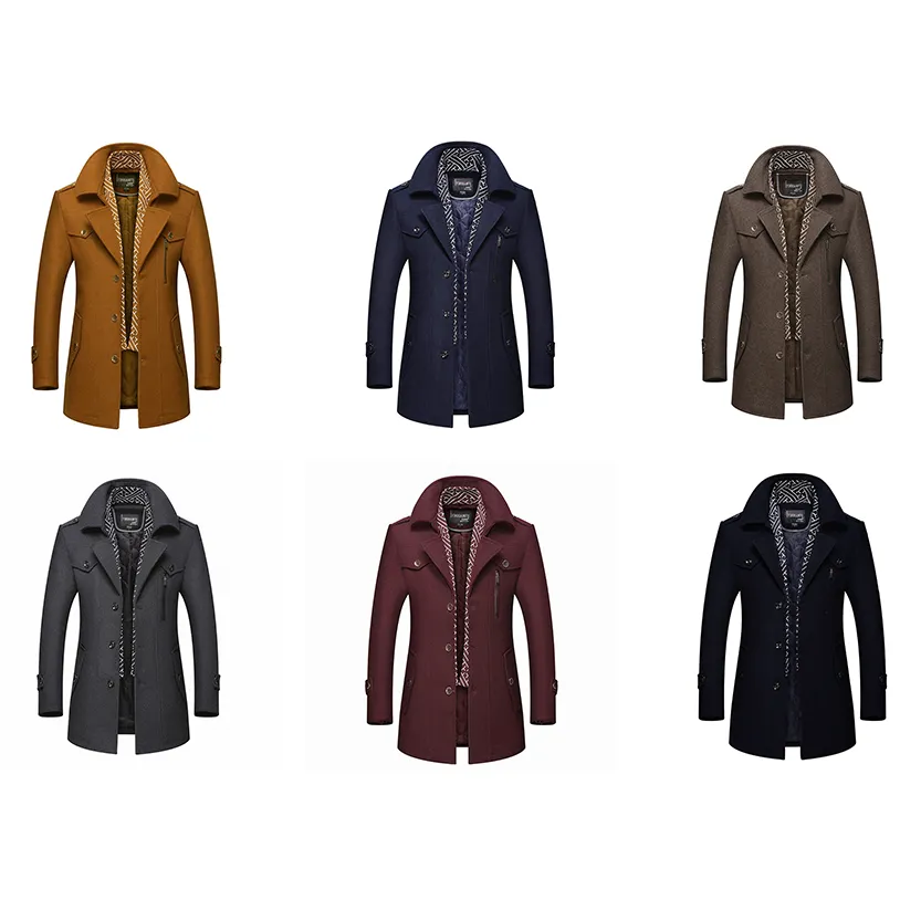 Funki Buys | Jackets | Men's Long Winter Warm Lined Dust Coat