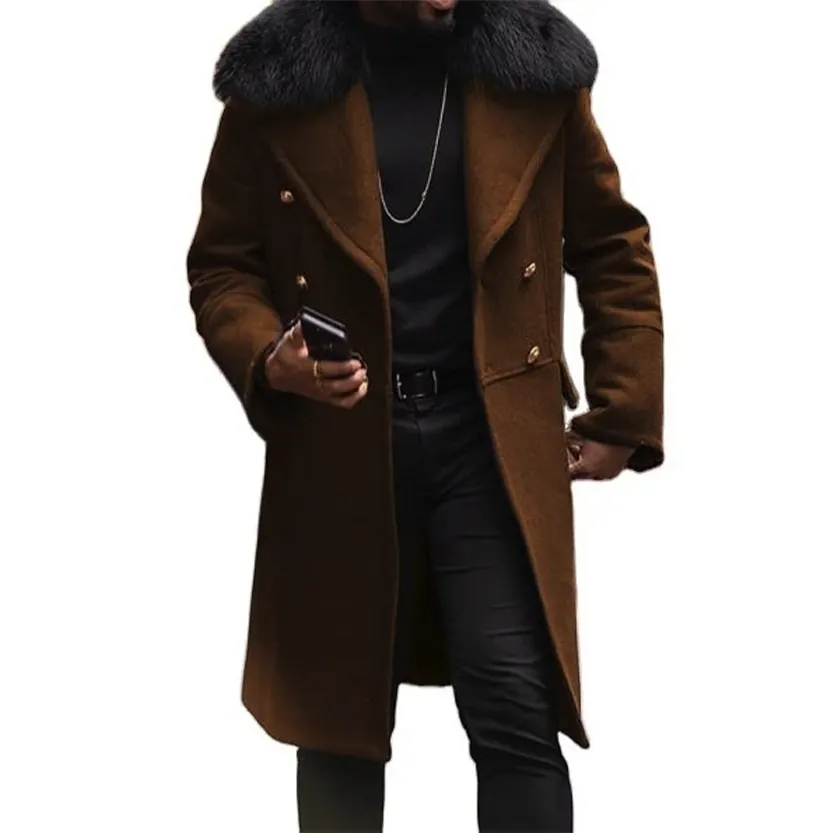 Funki Buys | Jackets | Men's Winter Faux Fur Woolen Coats