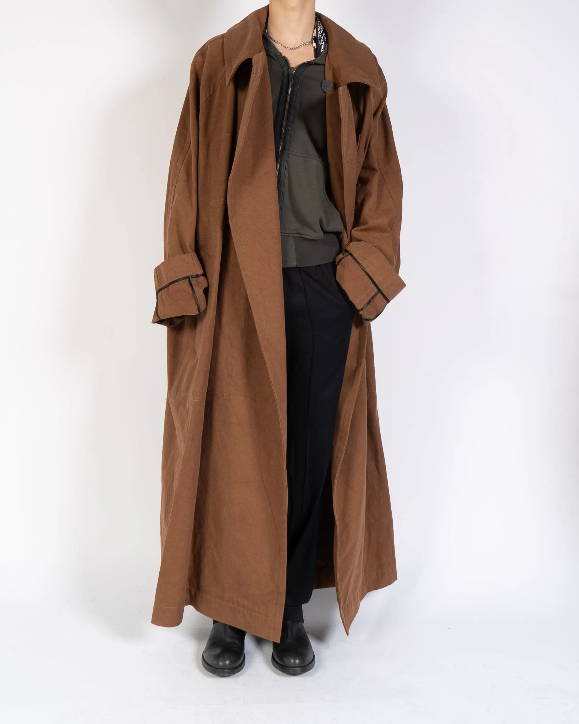 FW17 Brown Huge Belted Overcoat 1 of 1 Sample