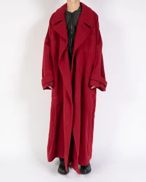 FW17 Red Huge Belted Overcoat 1 of 1 Sample