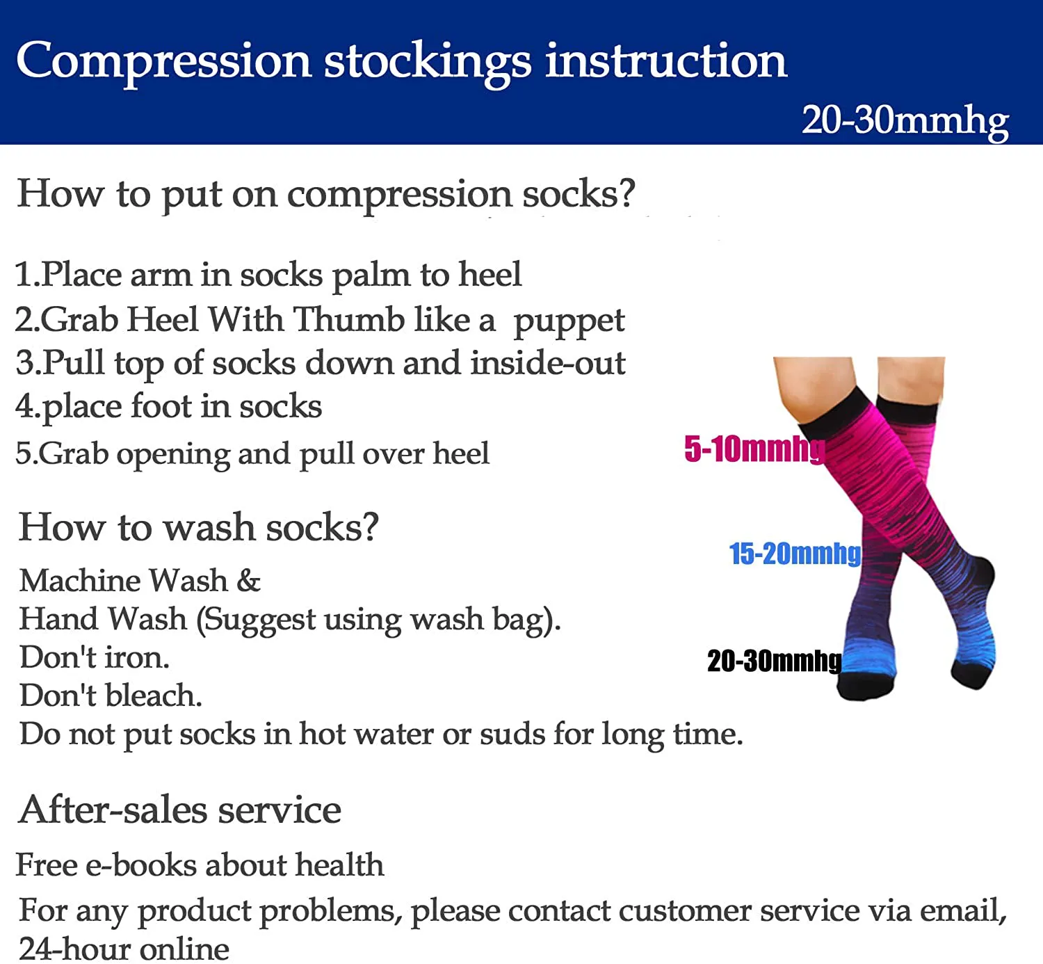 Graduated Medical Compression Socks for Women&Men 20-30mmhg Knee High Sock