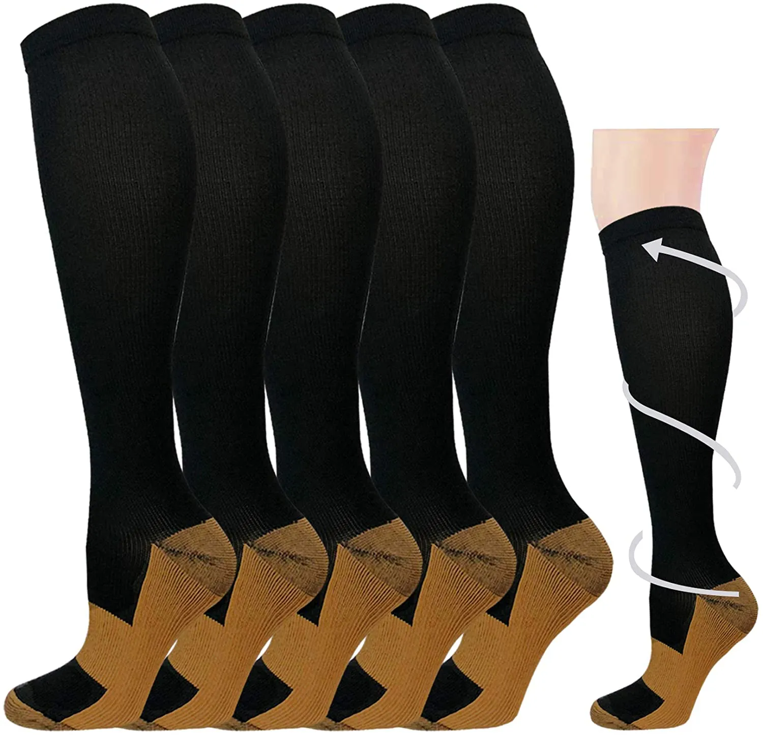 Graduated Medical Compression Socks for Women&Men 20-30mmhg Knee High Sock