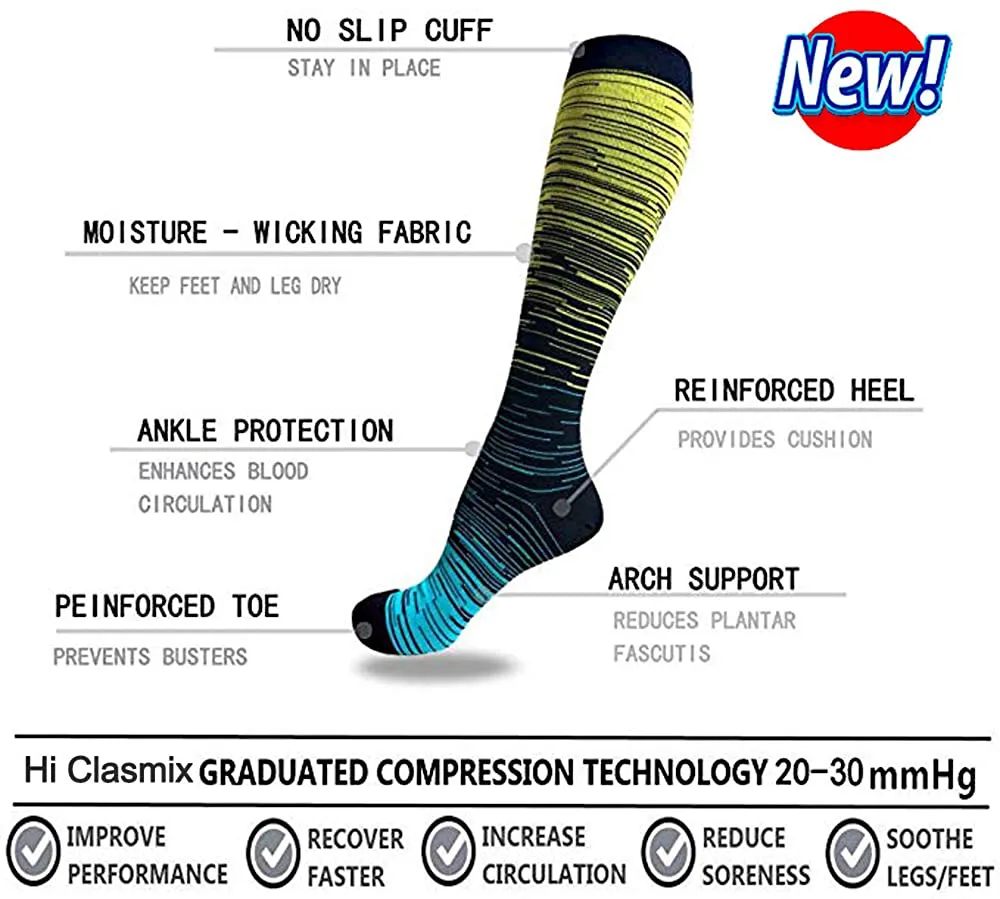 Graduated Medical Compression Socks for Women&Men 20-30mmhg Knee High Sock