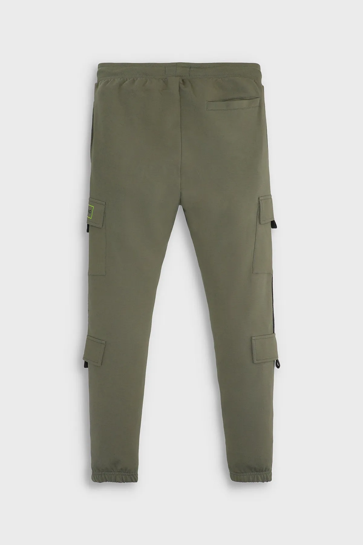 Green Cargo Joggers with Drawstring Closure & Pockets (Plus Size) - W23 - MTR097P