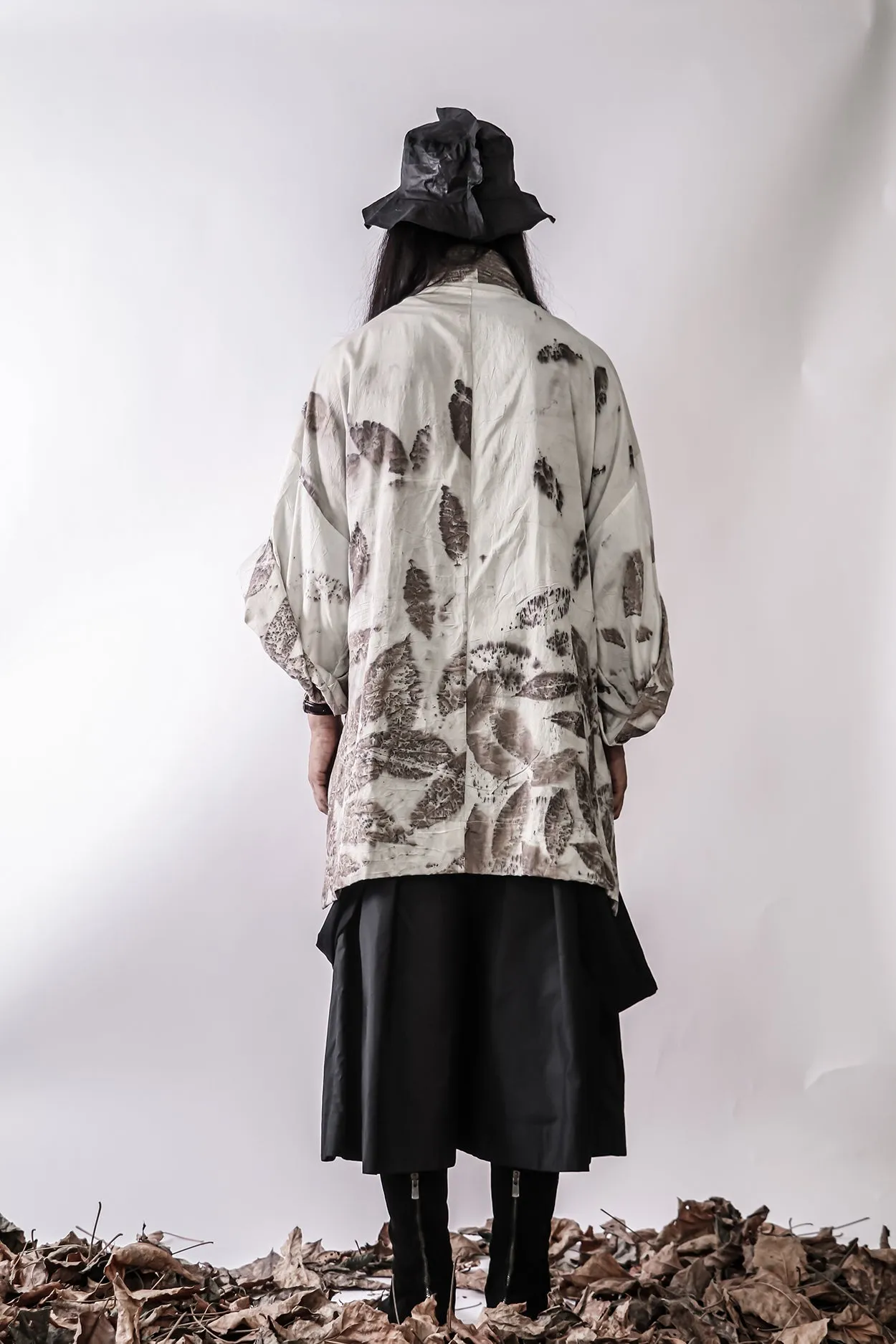 Handmade Botanical Print Oversize Kimono Jacket