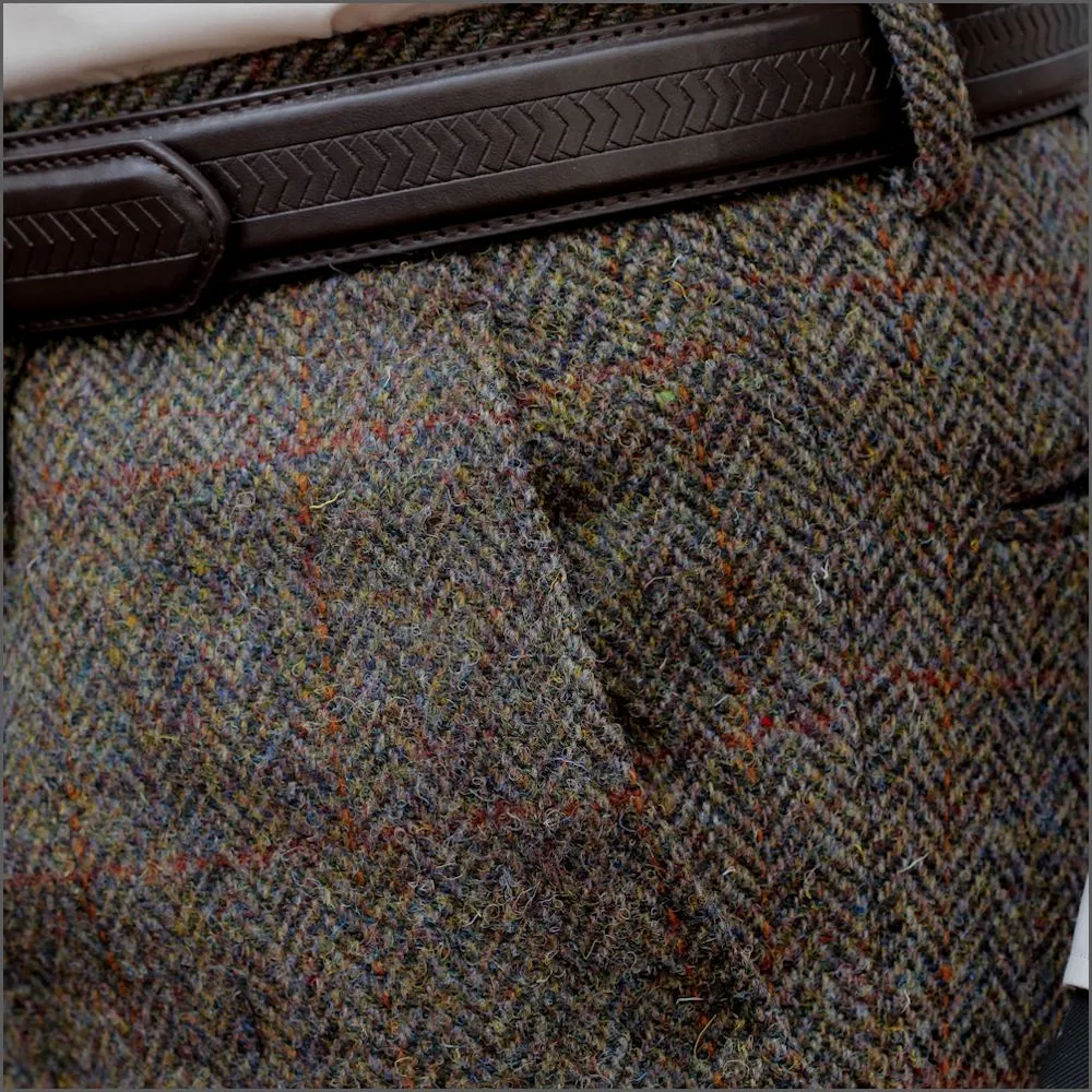 Harris Tweed Brown Herringbone Trouser--