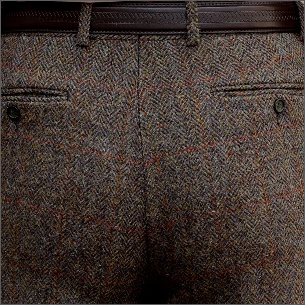 Harris Tweed Brown Herringbone Trouser--