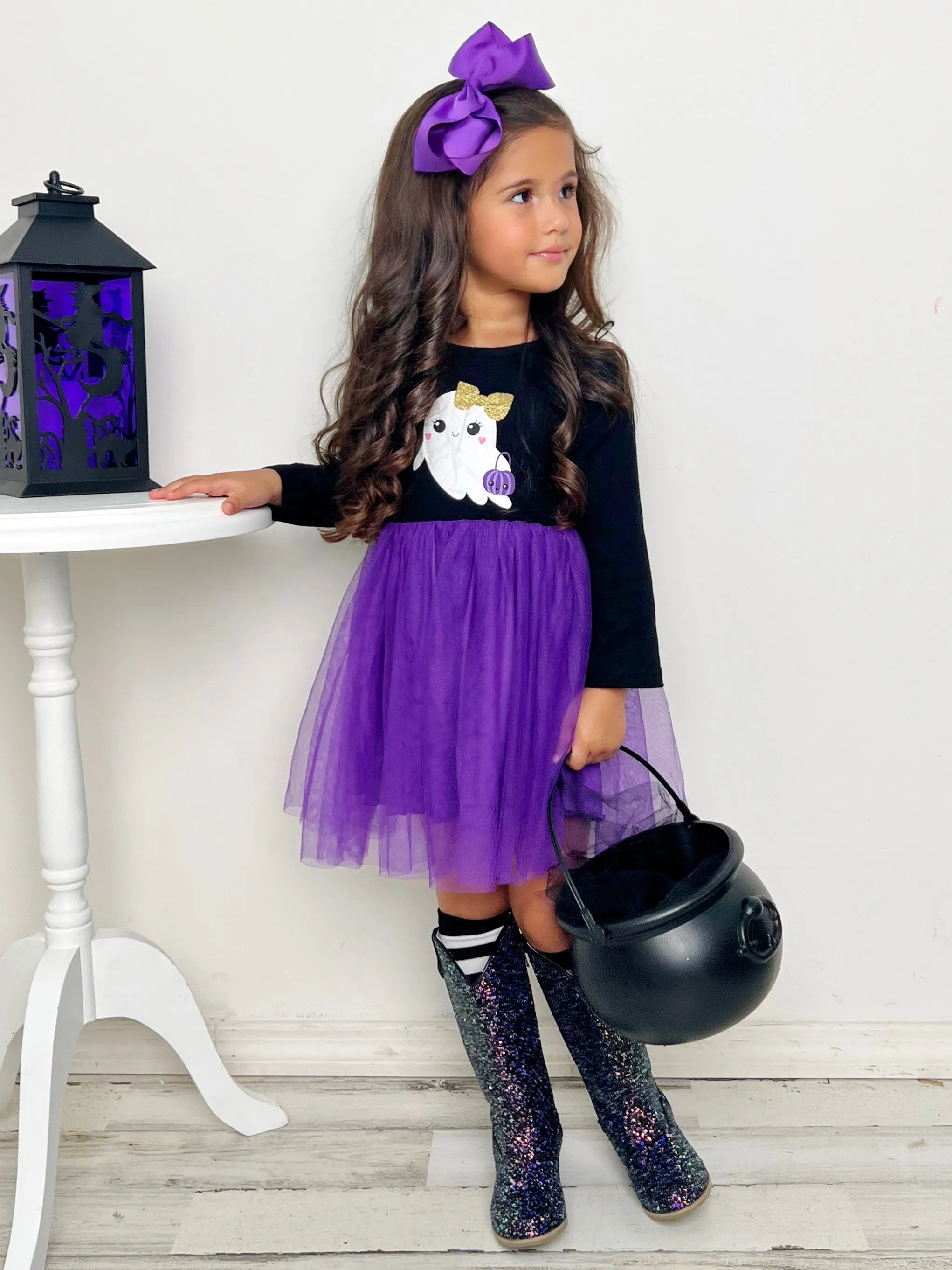 Haunting For Treats Polka Dot Tutu Dress