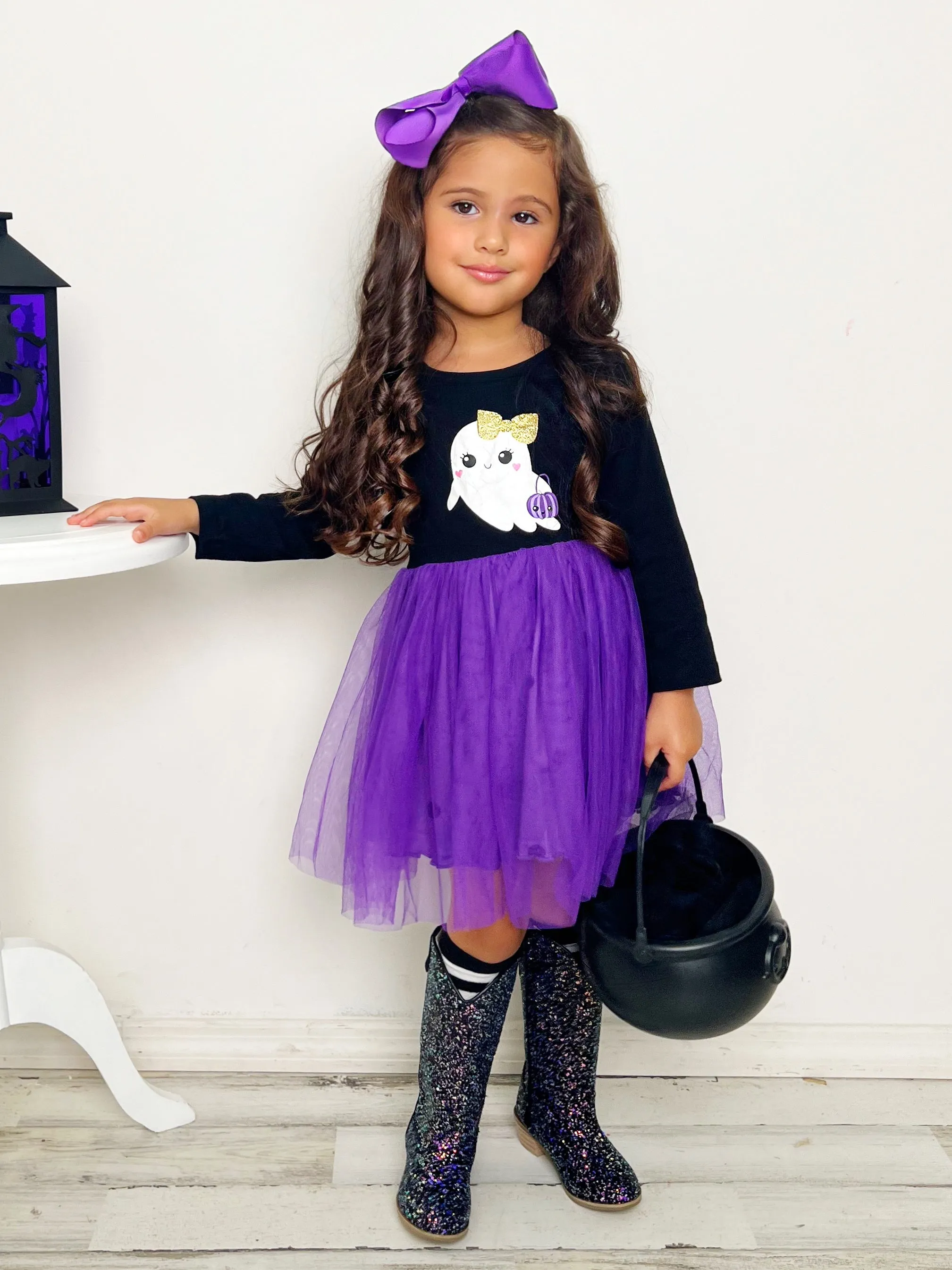 Haunting For Treats Polka Dot Tutu Dress