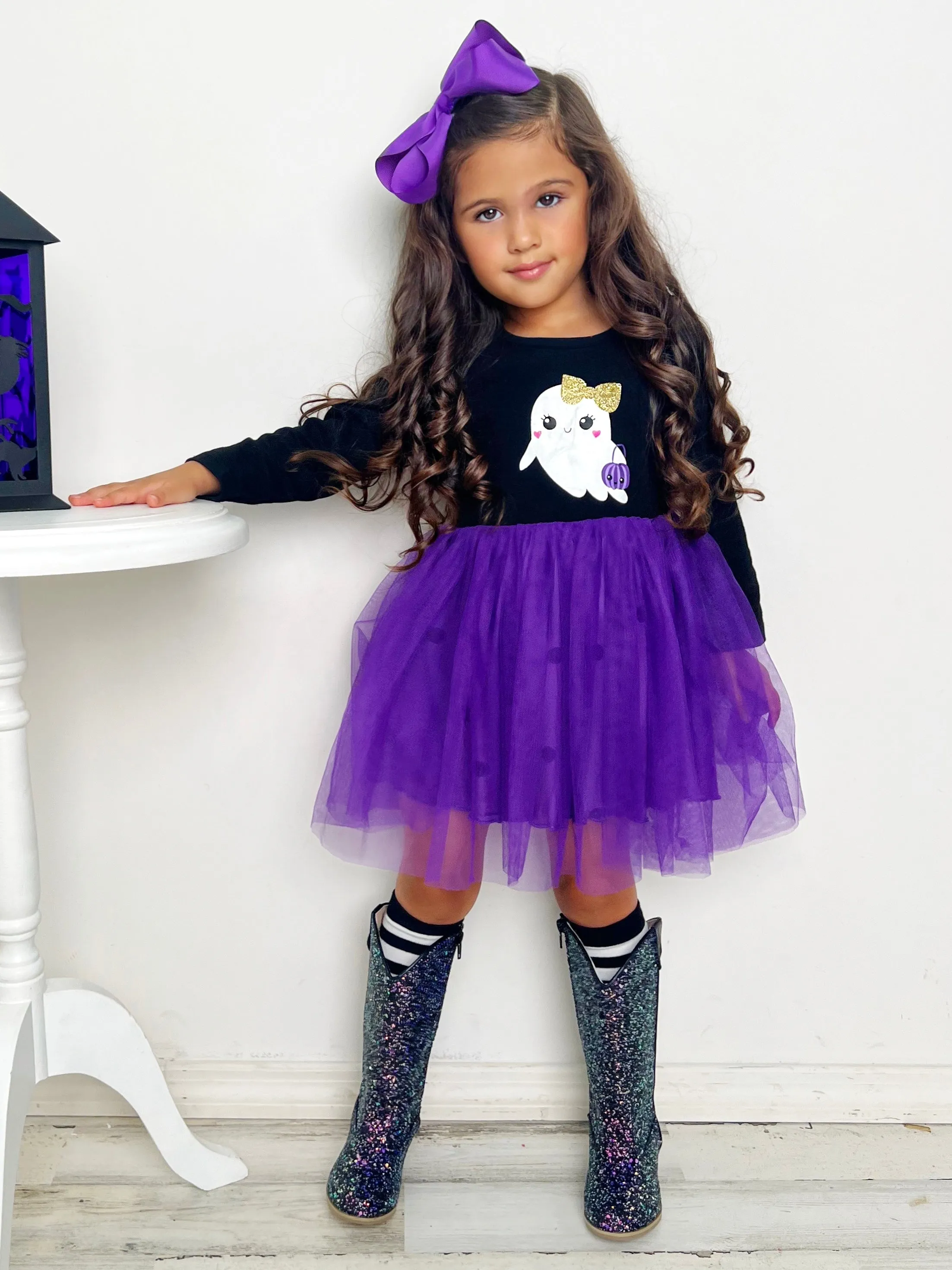 Haunting For Treats Polka Dot Tutu Dress