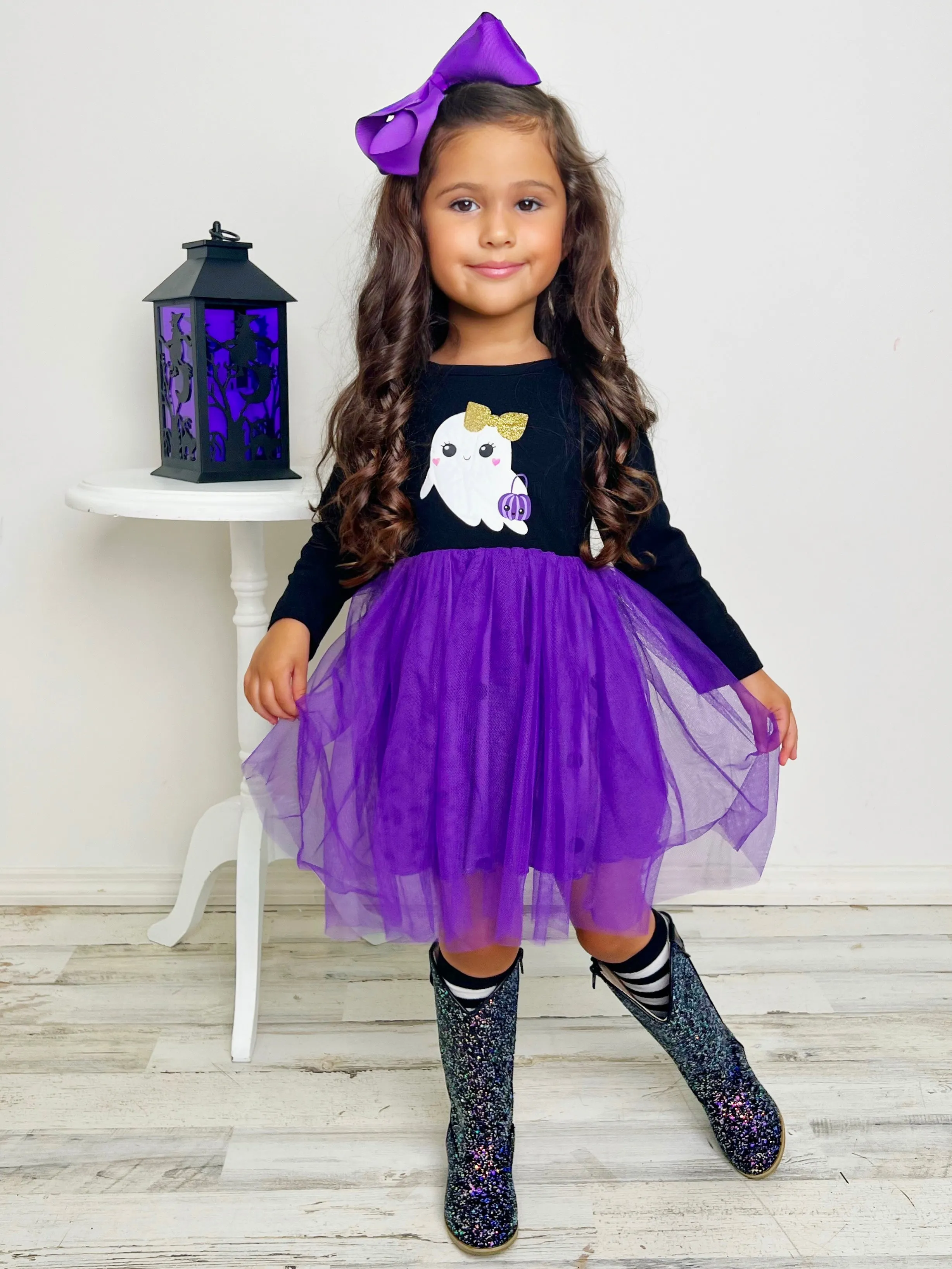 Haunting For Treats Polka Dot Tutu Dress