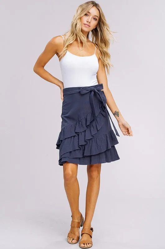 High Waisted Ruffle Skirt