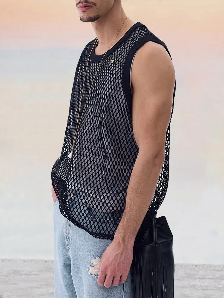 Hollow Out Mesh Tank Top