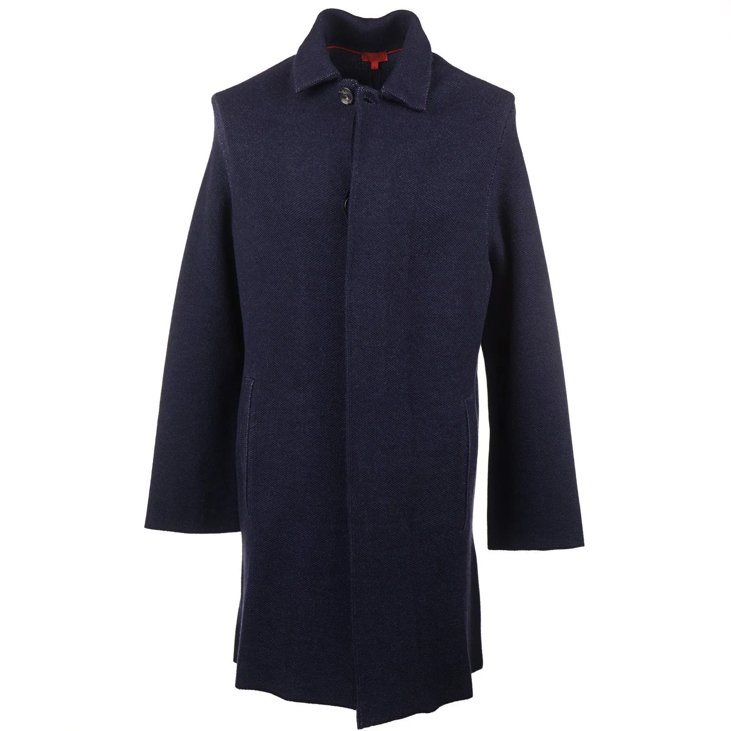 Isaia Unlined Knit Wool Overcoat