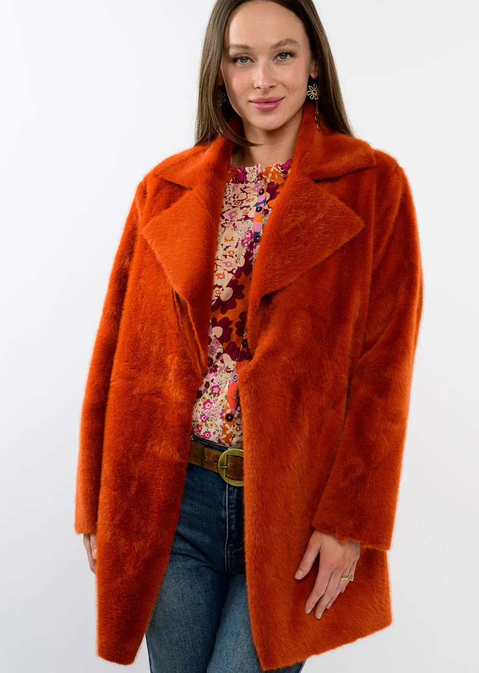 Ivy Jane Faux Fur & Suede Coat