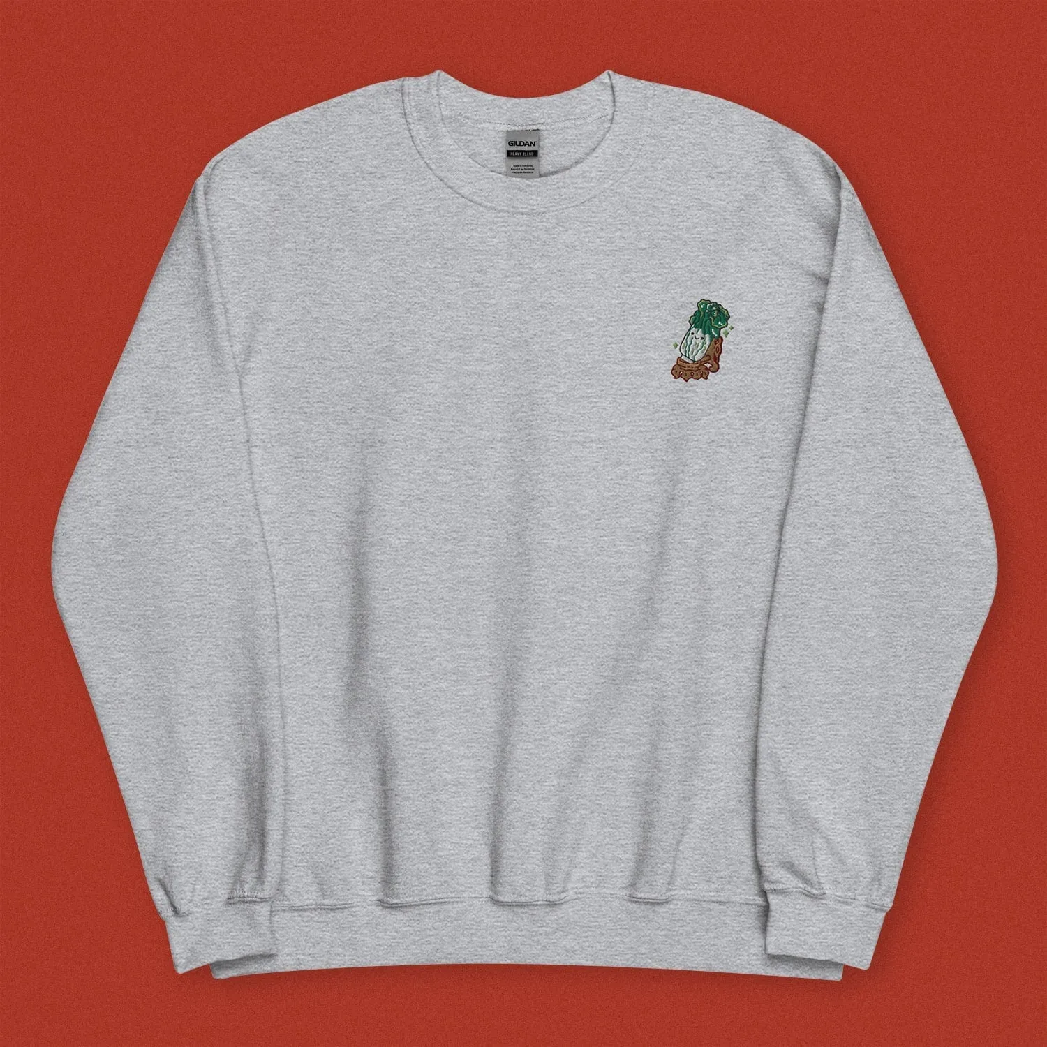 Jadeite Cabbage (Bok Choy) Embroidered Sweatshirt