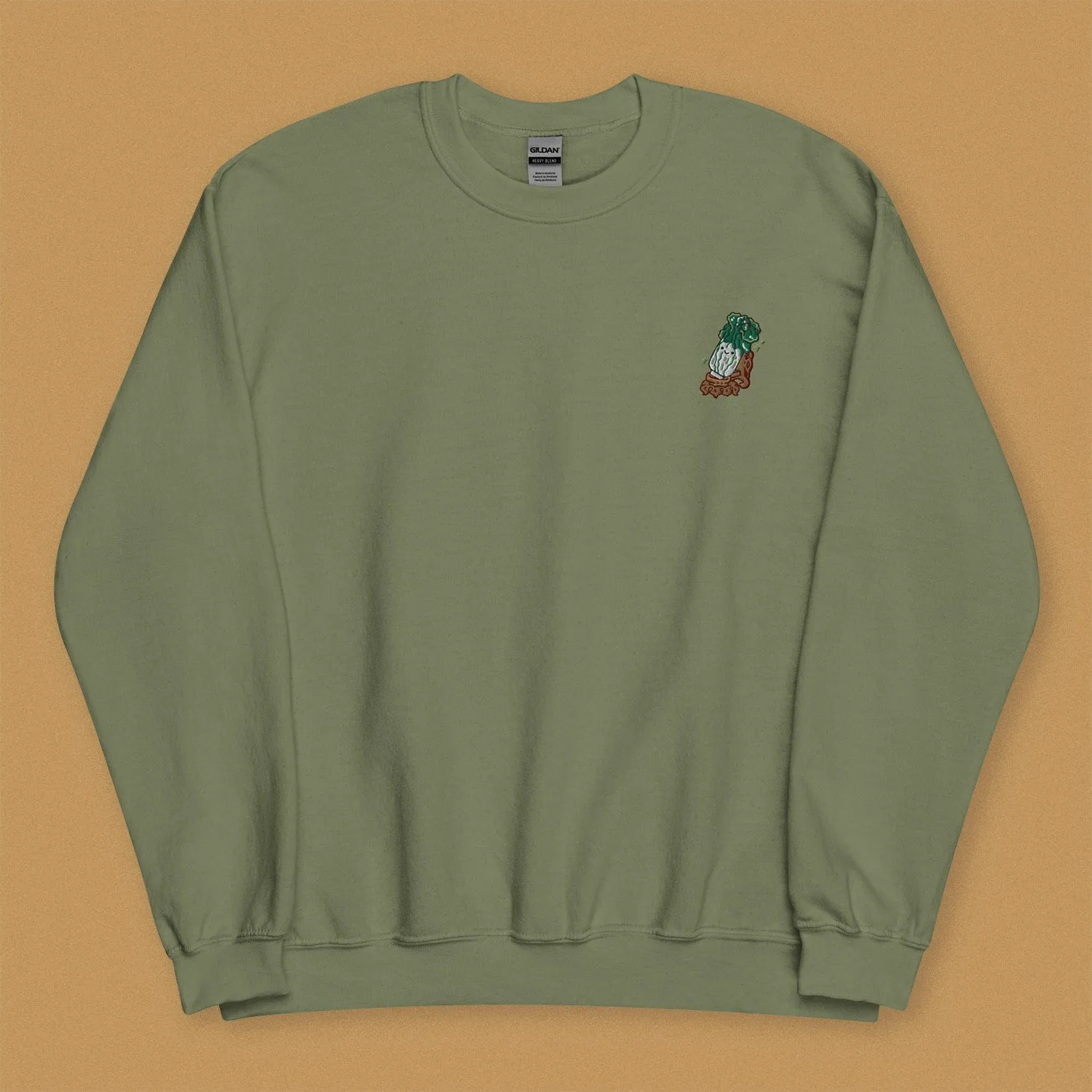 Jadeite Cabbage (Bok Choy) Embroidered Sweatshirt