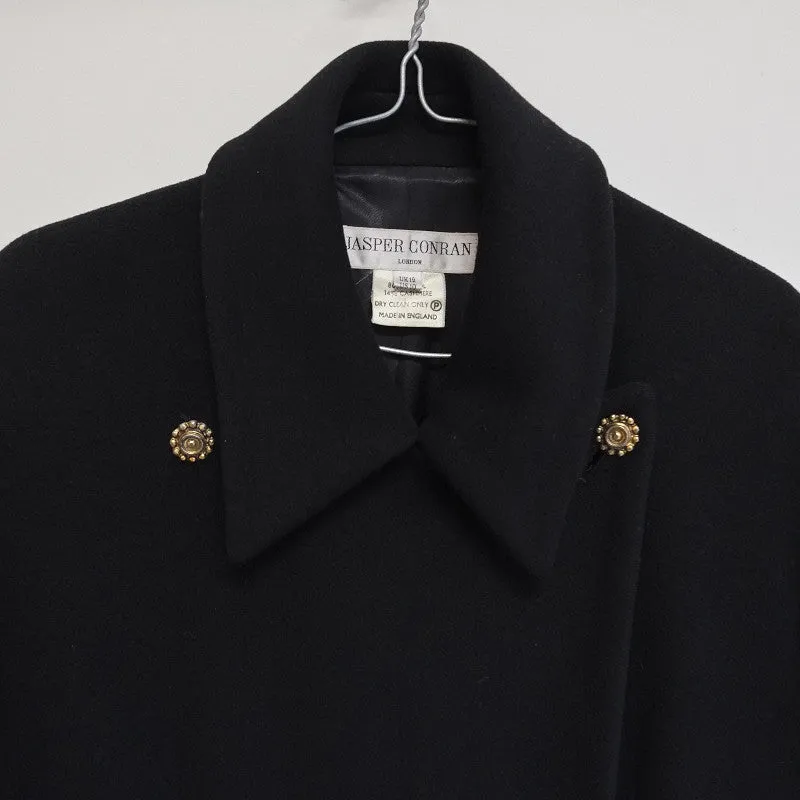 jasper conran heavy melton double breasted overcoat - circa 1980s