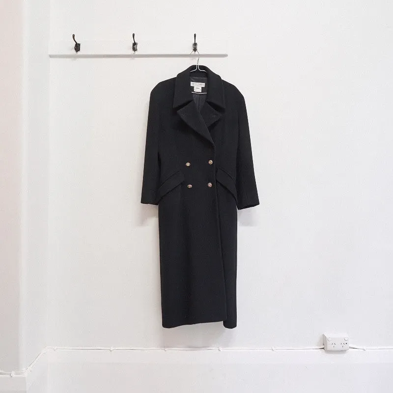 jasper conran heavy melton double breasted overcoat - circa 1980s