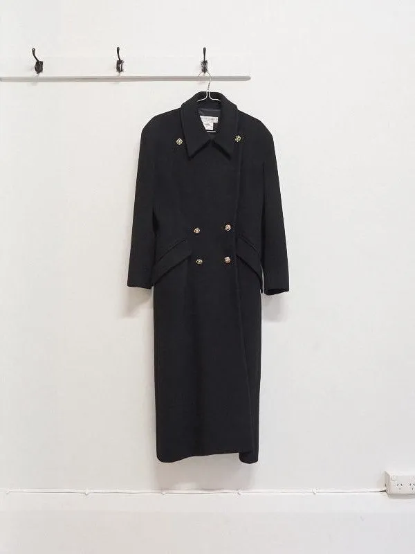 jasper conran heavy melton double breasted overcoat - circa 1980s