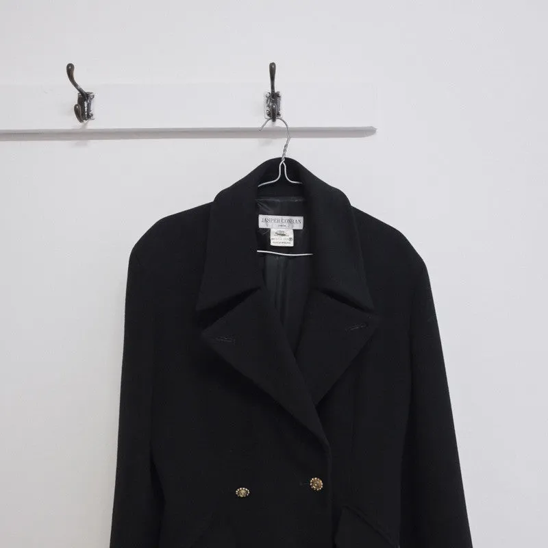 jasper conran heavy melton double breasted overcoat - circa 1980s