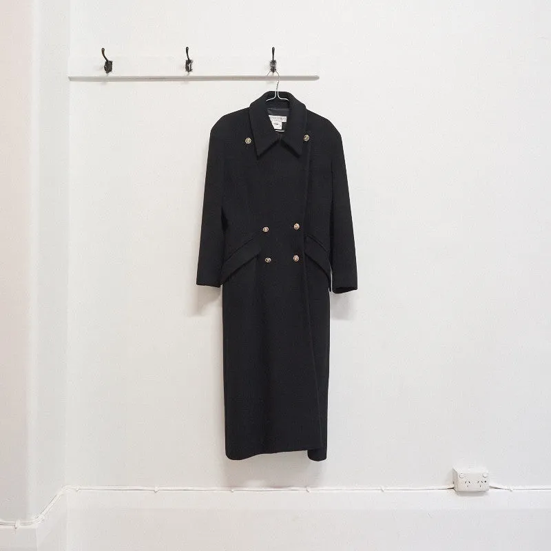 jasper conran heavy melton double breasted overcoat - circa 1980s