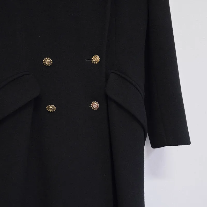 jasper conran heavy melton double breasted overcoat - circa 1980s