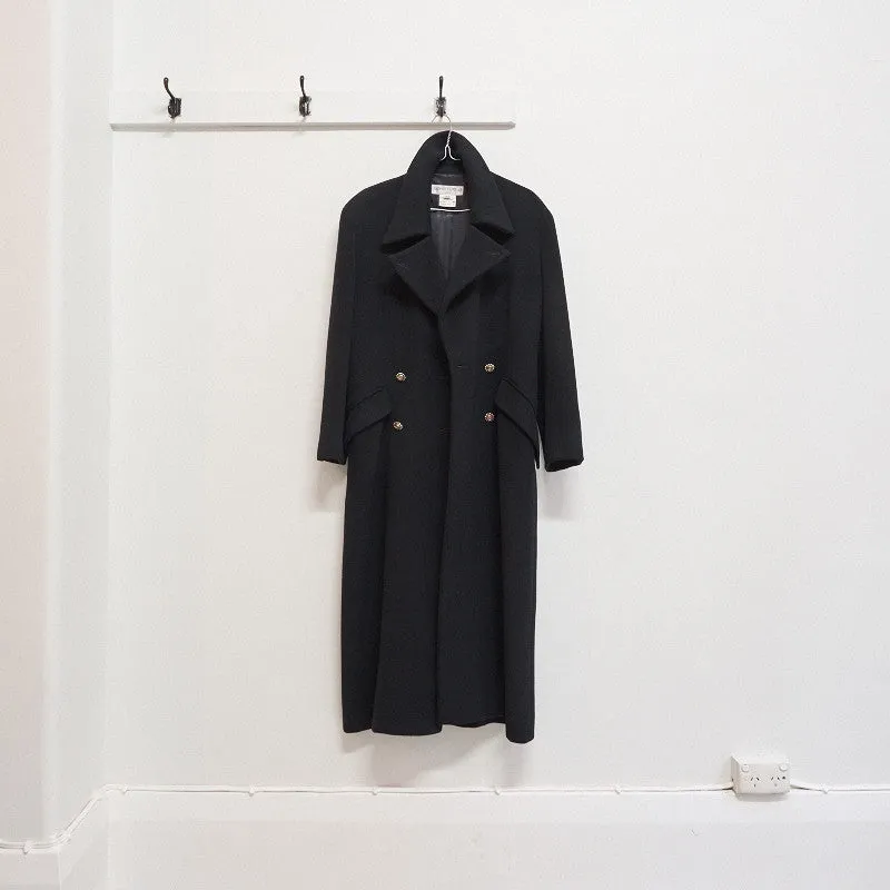 jasper conran heavy melton double breasted overcoat - circa 1980s