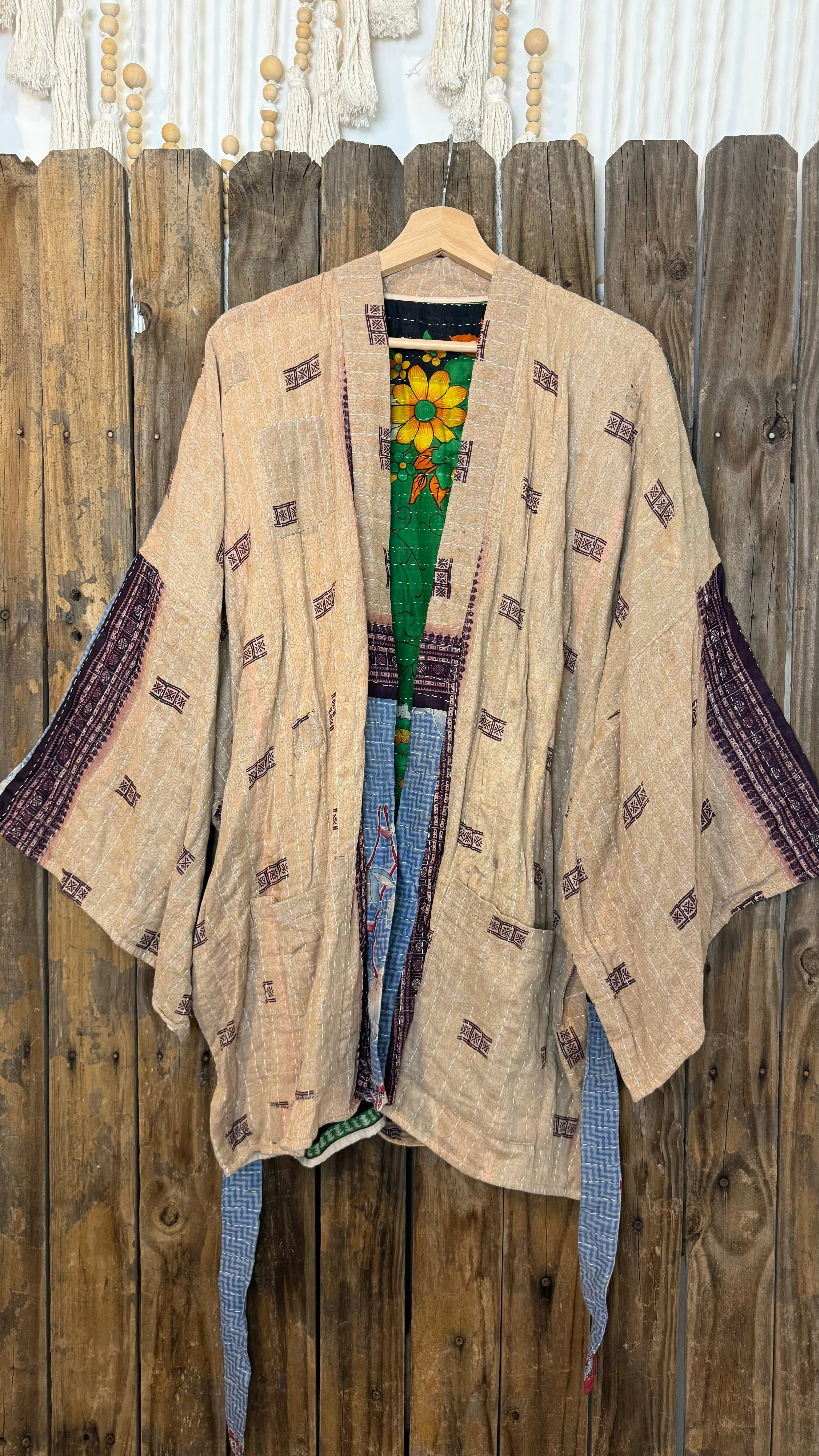 Kantha Reversible Kimono Coat - 013