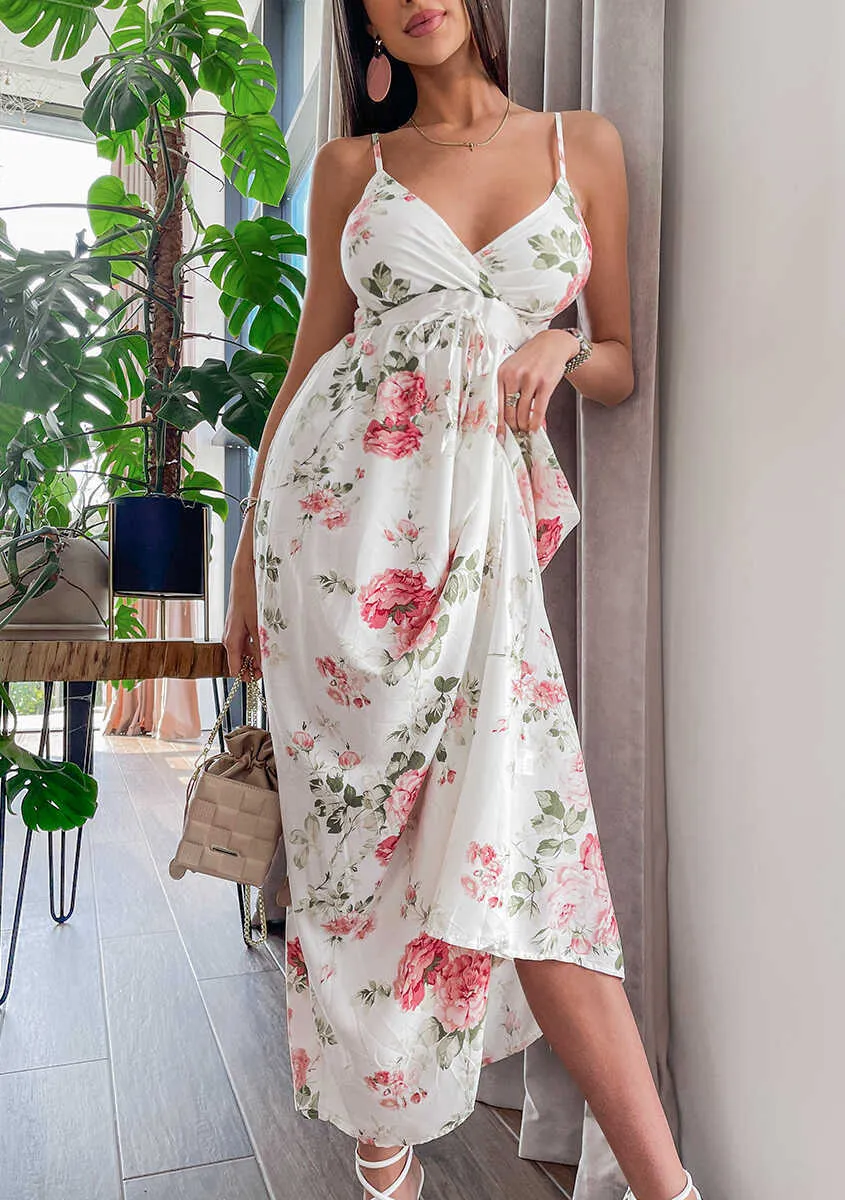 Kellen Floral High Low Wrap Maxi Dress